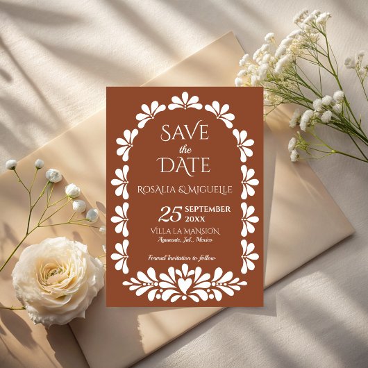 Save The Date Mariage mexicain Talavera en terre cuite