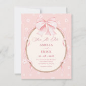 Save The Date Mariage mignon rose (Devant)