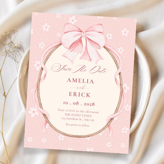 Save The Date Mariage mignon rose