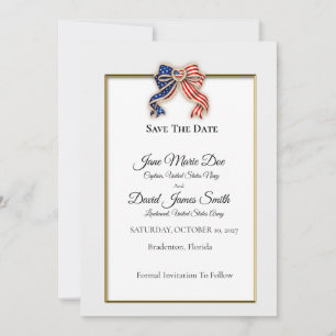 Save The Date Mariage Militaire Personnalisé Patriotique