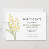 Save The Date Mariage mimosa fleurs mures (Devant)
