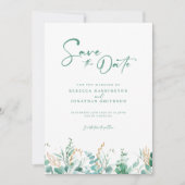 Save The Date Mariage minimal Eucalyptus Or Enregistrer La Date (Devant)