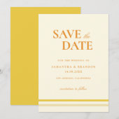 Save The Date Mariage minimal moderne écriture formelle jaune be (Devant / Derrière)