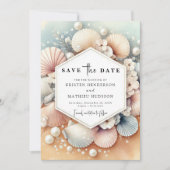 Save The Date Mariage minimal sur la plage (Devant)