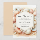 Save The Date Mariage minimal sur la plage (Devant / Derrière)