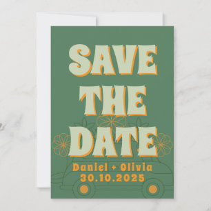 Save The Date Mariage minimal Vosvos vert