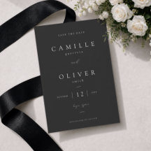 Mariage minimaliste au charbon élégant