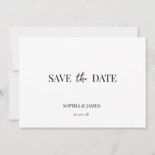 Save The Date Mariage minimaliste blanc élégant Enregistrer la d