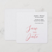 Save The Date Mariage Minimaliste Calligraphie (Devant / Derrière)