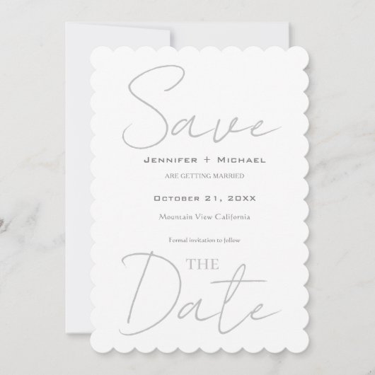 Save The Date Mariage Minimaliste Calligraphie   (Devant)