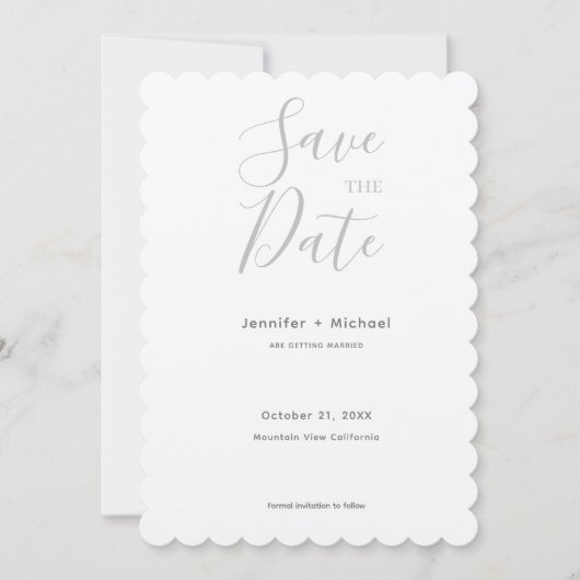 Save The Date Mariage Minimaliste Calligraphie Champagne (Devant)