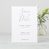 Save The Date Mariage Minimaliste Calligraphie Champagne (Debout devant)