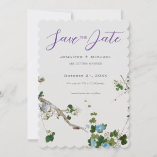 Save The Date Mariage Minimaliste Calligraphie Florale