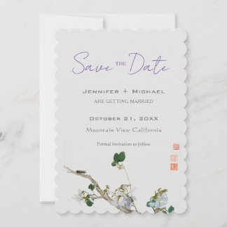 Save The Date Mariage Minimaliste Calligraphie Florale