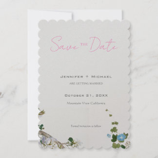 Save The Date Mariage Minimaliste Calligraphie Florale