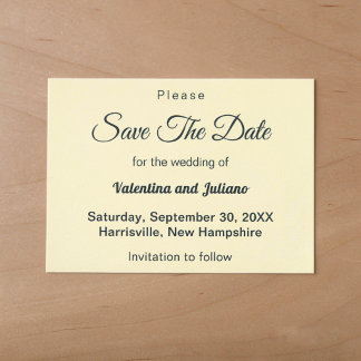 Save The Date Mariage Minimaliste Crème Avec Texte Ardoise