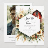 Save The Date Mariage minimaliste élégant Barnyard (Devant / Derrière)