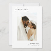 Save The Date Mariage minimaliste élégant noir et blanc (Devant)