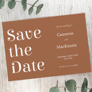 Save The Date Mariage minimaliste en terre cuite moderne Enregis