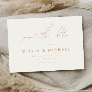 Save The Date Mariage minimaliste minimaliste moderne en ivoire