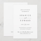 Save The Date Mariage minimaliste moderne (Devant / Derrière)