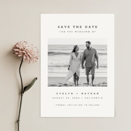 Save The Date Mariage minimaliste moderne à petit budget avec co