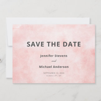 Save The Date Mariage Minimaliste Moderne Aquarelle Abricot