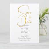 Save The Date Mariage Minimaliste Moderne Calligraphie Simple (Debout devant)
