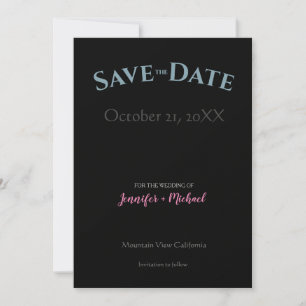Save The Date Mariage Minimaliste Moderne Chic Noir