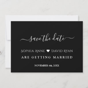 Save The Date Mariage minimaliste moderne de calligraphie noir b