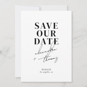 Save The Date Mariage Minimaliste Moderne Épargnez La Date