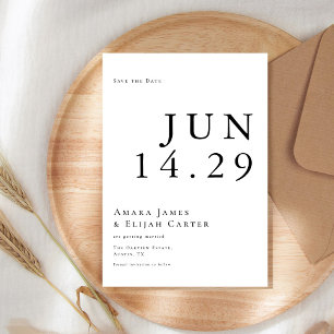 Save The Date Mariage minimaliste noir et blanc moderne