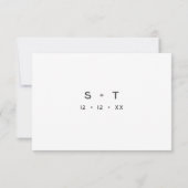 Save The Date Mariage minimaliste noir moderne (Dos)