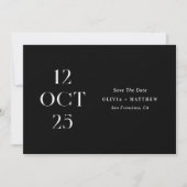 Save The Date Mariage minimaliste noir | Photo à typographie mod (Devant)