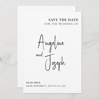 Save The Date Mariage minimaliste simple