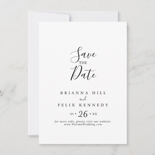 Save The Date Mariage minimaliste simple (Devant)