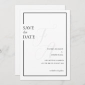 Save The Date Mariage minimum noir initial musulman Enregistrer  (Devant / Derrière)
