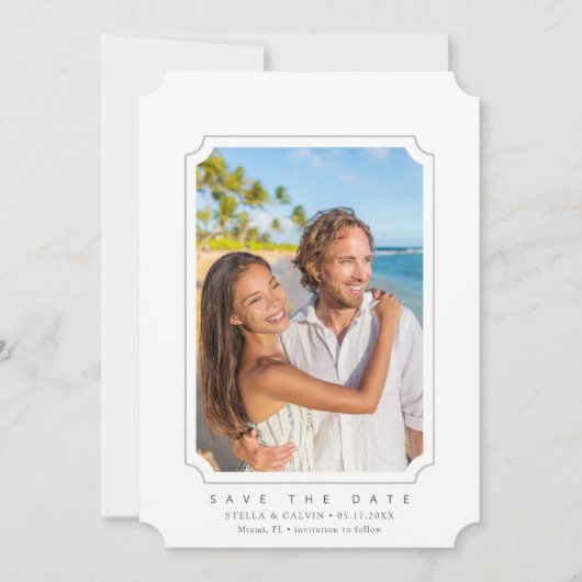 Save The Date Mariage minimum QR Code photo Enregistrer la date (Devant)