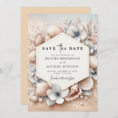 Save The Date Mariage moderne à la plage imprimable (Devant / Derrière)