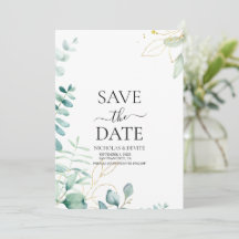 mariage moderne à la verdure d'eucalyptus