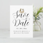 Save The Date Mariage Moderne à Thème de Dinosaure Drôle avec Ph (Debout devant)