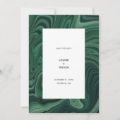 Save The Date Mariage moderne Abstrait Emerald Green Agate (Devant)