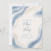 Save The Date Mariage Moderne Aquarelle Côtière (Devant)