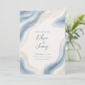 Save The Date Mariage Moderne Aquarelle Côtière (Debout devant)