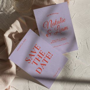 Save The Date Mariage Moderne Audacieux Funky Lumineux aux Coule