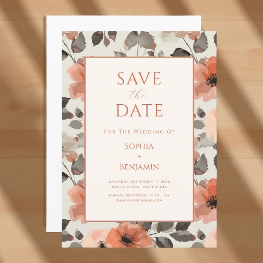 Save The Date Mariage Moderne aux Pêches