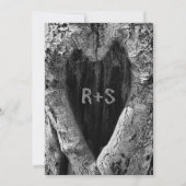 Save The Date Mariage Moderne avec Écorce d'Arbre Rustique (Dos)