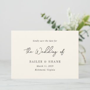 Save The Date Mariage moderne Bailee Cream