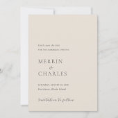 Save The Date Mariage Moderne Beige Élégant (Devant)