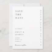 Save The Date Mariage moderne blanc élégant (Devant)